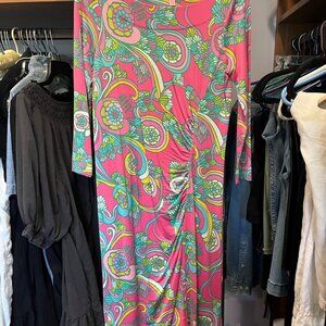 Lilly Pulitzer silk/cotton pattern dress; Size M